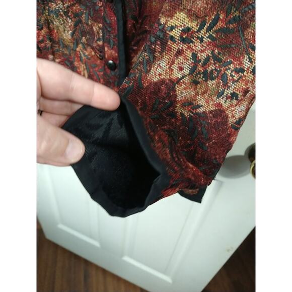 Christopher Banks Woman XL Blazer Floral Tapestry Button Up Long Sleeve Y2K - Picture 8 of 10